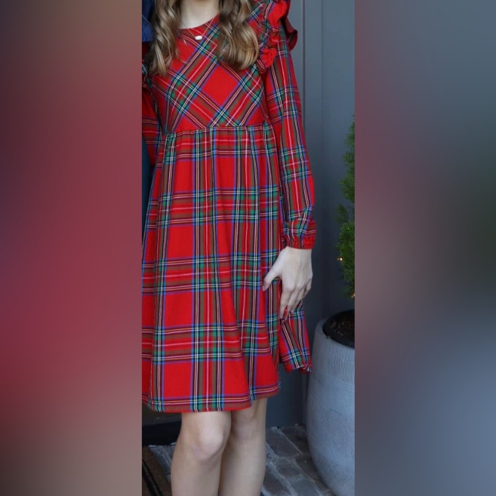 Girl’s plaid holiday dress